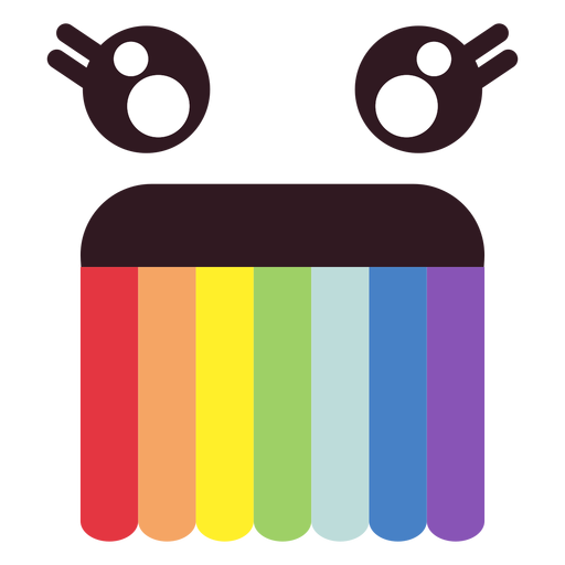 Cara de emoticon arco iris vomitando simple Diseño PNG