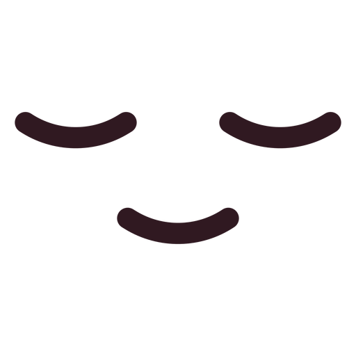 Cara de emoticon relajado simple Diseño PNG