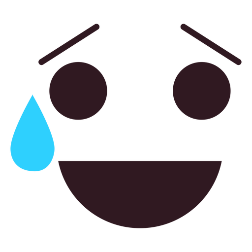 Simple relieved emoticon face PNG Design