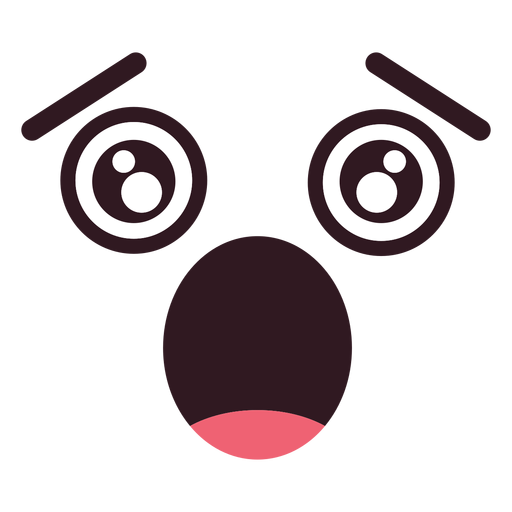 Simple scared emoticon face PNG Design