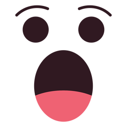 Cara de emoticon sorprendido simple Diseño PNG
