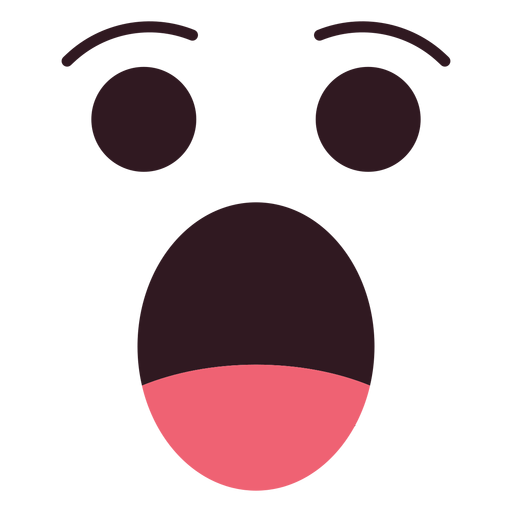 Cara de emoticon chocado simples Desenho PNG