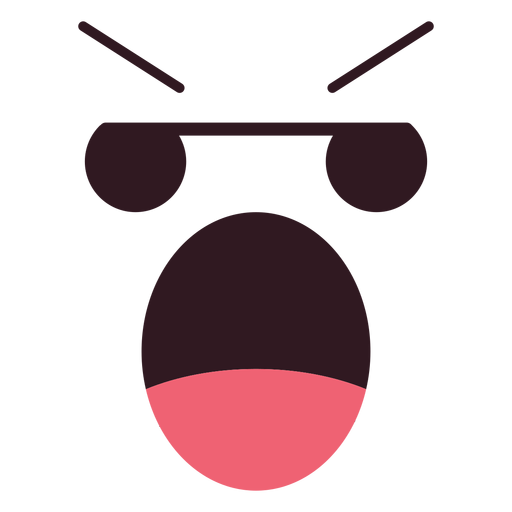 Cara de emoticon gritando simple Diseño PNG