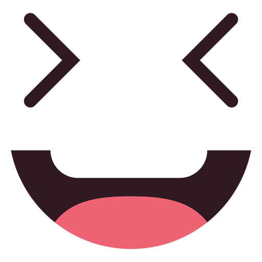 Simple squinting emoticon face PNG Design