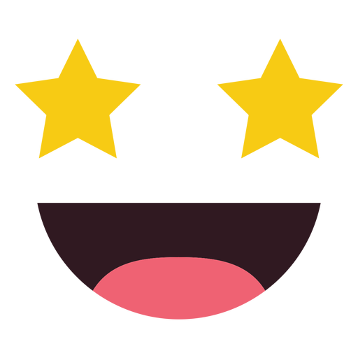 Simple star eyes emoticon face PNG Design