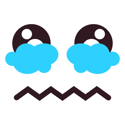 Simple teary emoticon face PNG Design