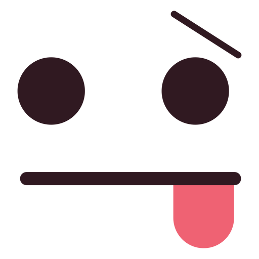 Cara de emoticon cansado simple Diseño PNG