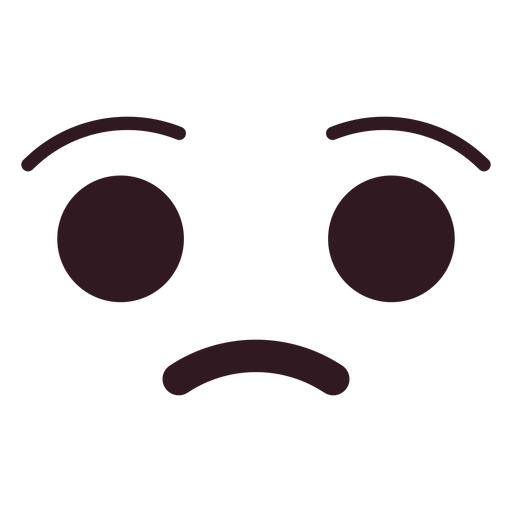 Simple upset emoticon face PNG Design