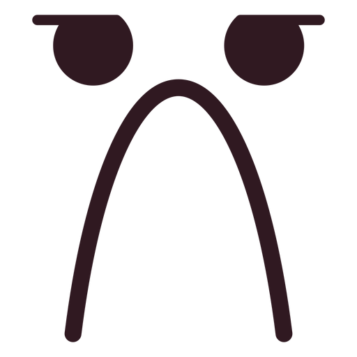 Cara de emoticon simple muy triste Diseño PNG