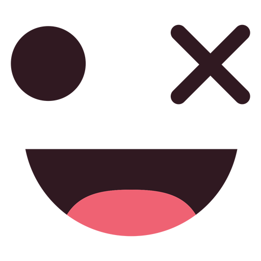 Einfaches Augenzwinkern Emoticon Gesicht PNG-Design