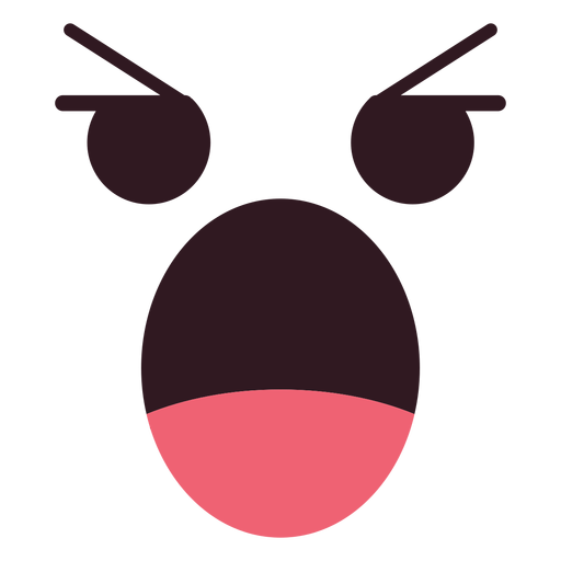 Simple yelling emoticon face PNG Design