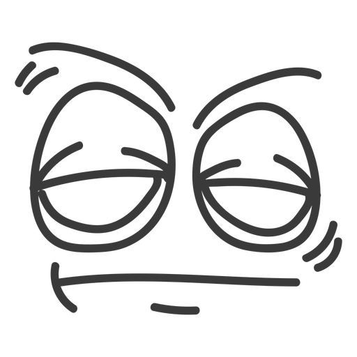Schläfriger Emoticon-Gesichtskarikatur PNG-Design
