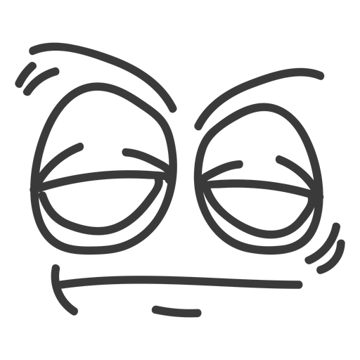 Sleepy emoticon face cartoon PNG Design