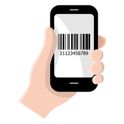 Icono de código de barras de smartphone Diseño PNG