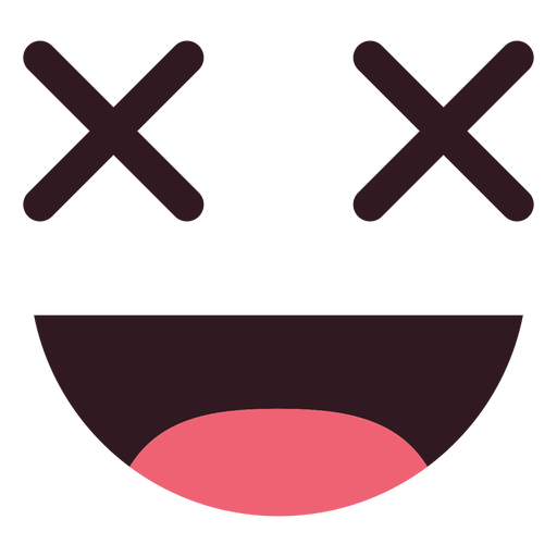 Emoticon sonriente cara plana Diseño PNG