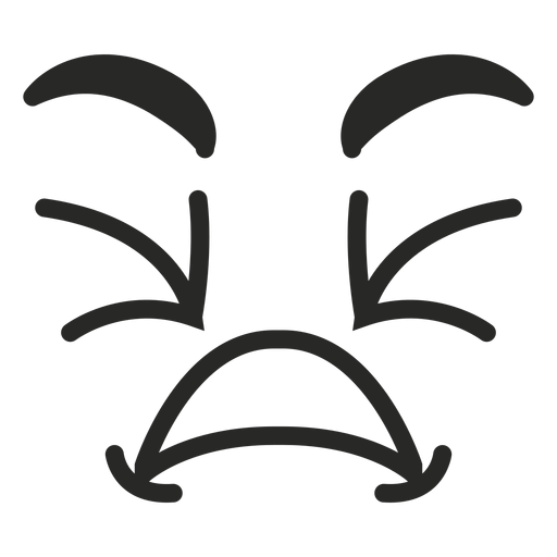 Cara de emoticon entrecerrado Diseño PNG