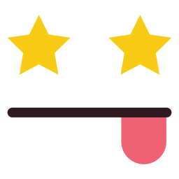 Ojos de estrella emoticon cara plana Diseño PNG