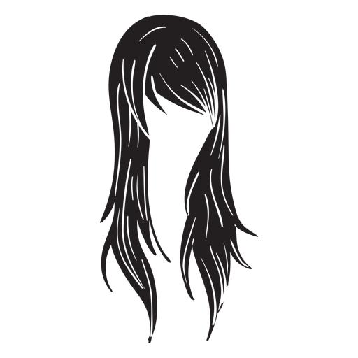 Icono de pelo de mujer recta Diseño PNG