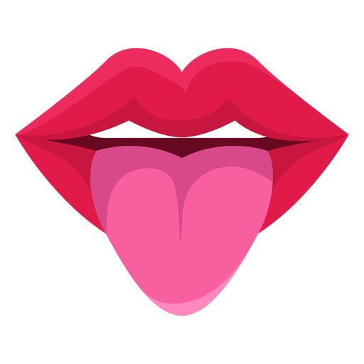 Zunge aus weiblichem Mund Symbol PNG-Design