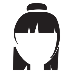 Top knot hair silhouette PNG Design