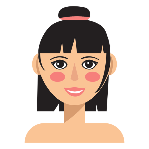 Top knot hair woman avatar PNG Design