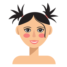 Top pigtails hair woman avatar PNG Design