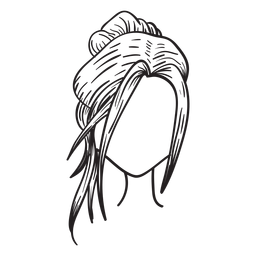 Cabelo com topete torcido desenhado à mão Desenho PNG