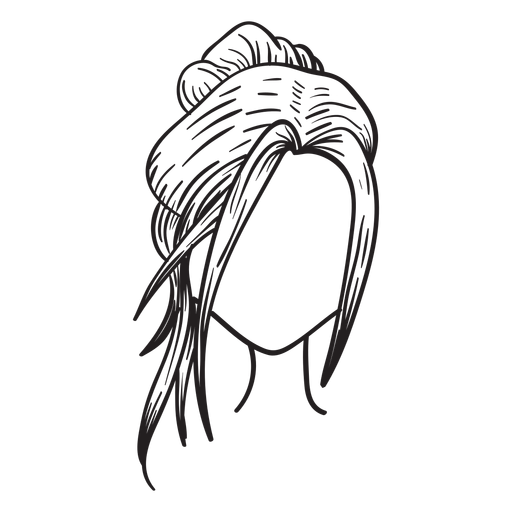 Cabelo com topete torcido desenhado à mão Desenho PNG