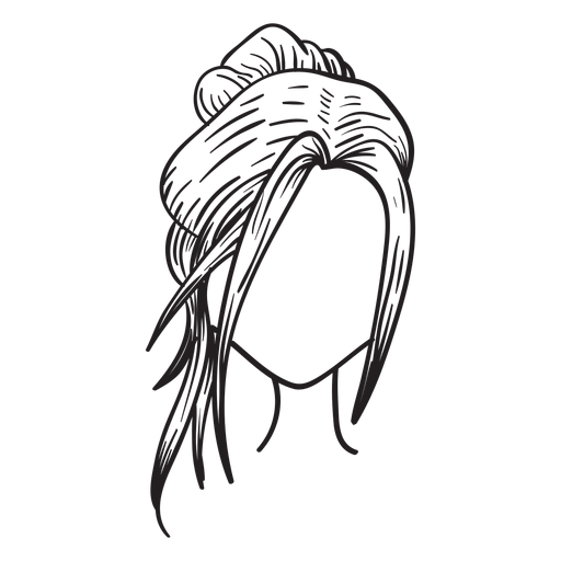 Verdrehtes Haarknotenhaar von Hand gezeichnet PNG-Design