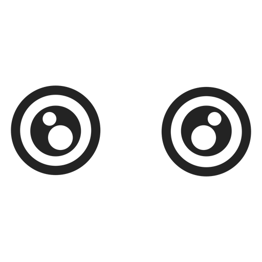 Wide open kawaii emoticon eyes PNG Design