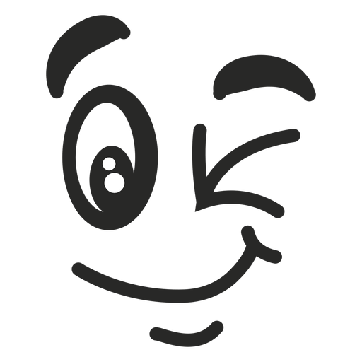 Wink emoticon face PNG Design