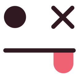 Winking emoticon face flat PNG Design