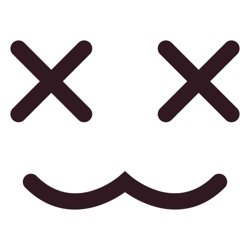 Emoticon-Gesicht mit X-Augen flach PNG-Design