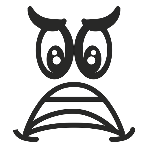 Yelling emoticon face PNG Design