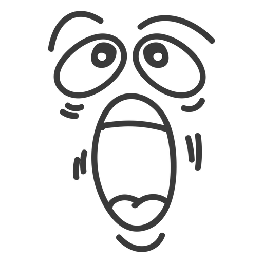 Dibujos animados de cara de emoticon gritando Diseño PNG