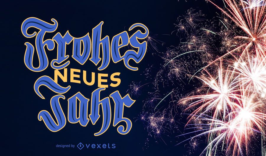 New Year Frohes Neues Jahr Lettering New Year Frohes Neues Jahr Lettering