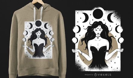Design de T-shirt Lunar Goddess