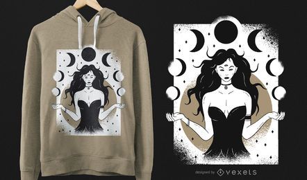 Lunar Goddess T-Shirt Design Lunar Goddess T-Shirt Design