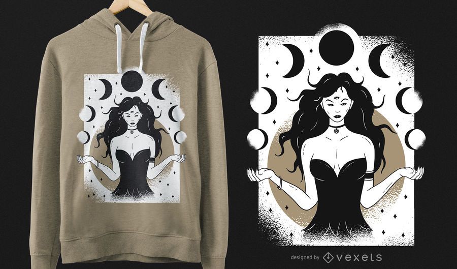 Lunar Goddess T-Shirt Design Lunar Goddess T-Shirt Design