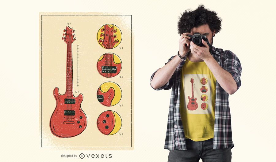 Guitar Pieces T-Shirt Design Guitar Pieces T-Shirt Design