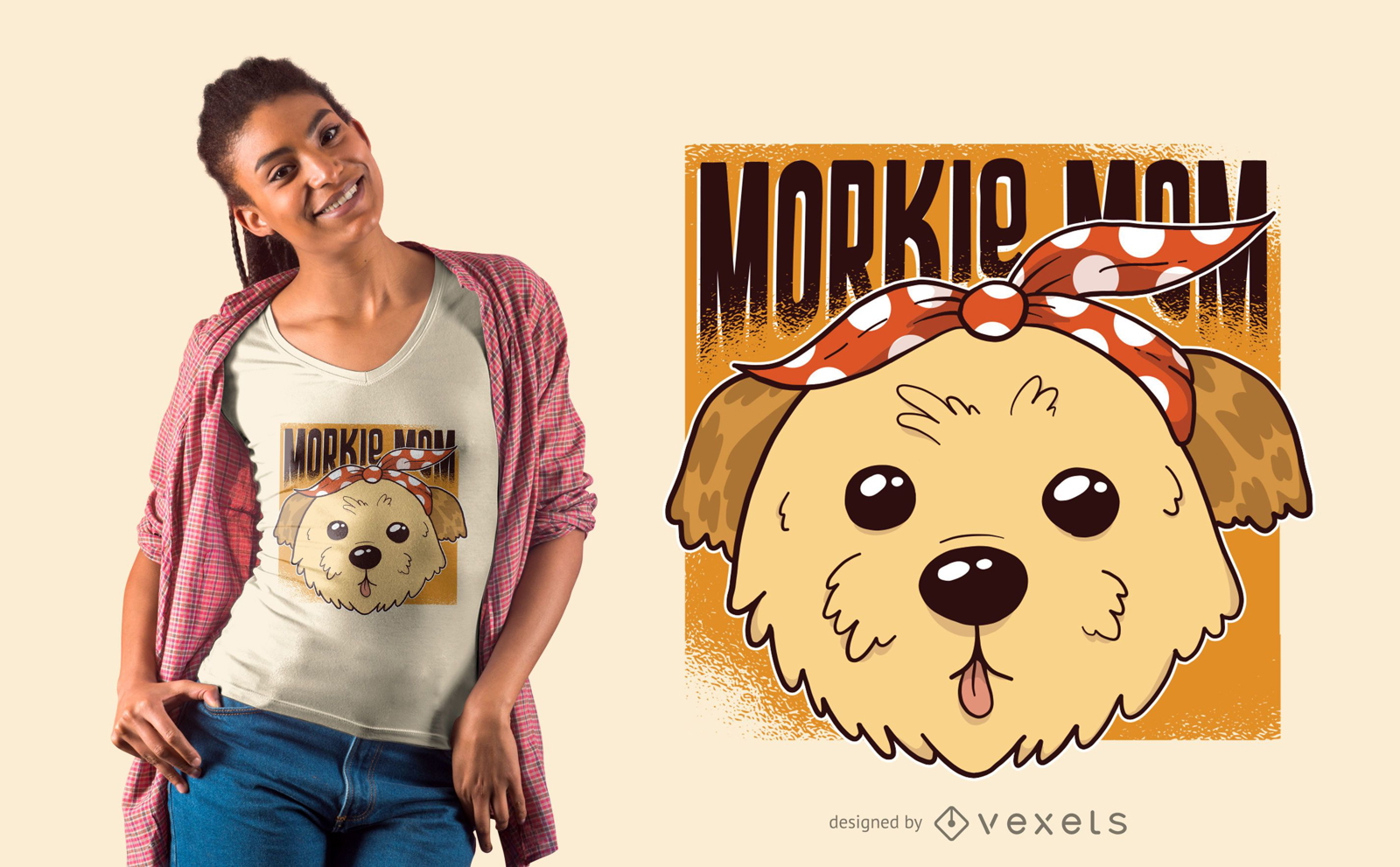 Diseño de camiseta Morkie Mom