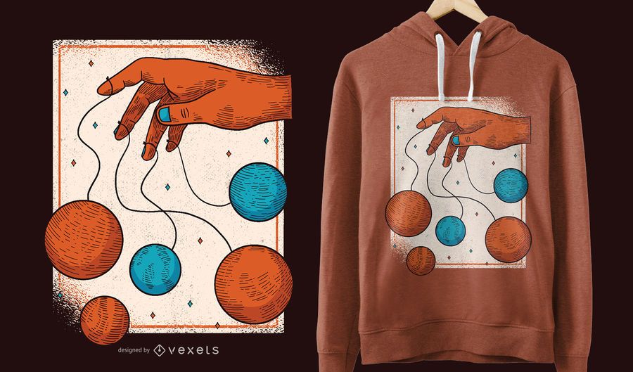 Projeto do t-shirt dos fantoches do planeta Projeto do t-shirt dos fantoches do planeta