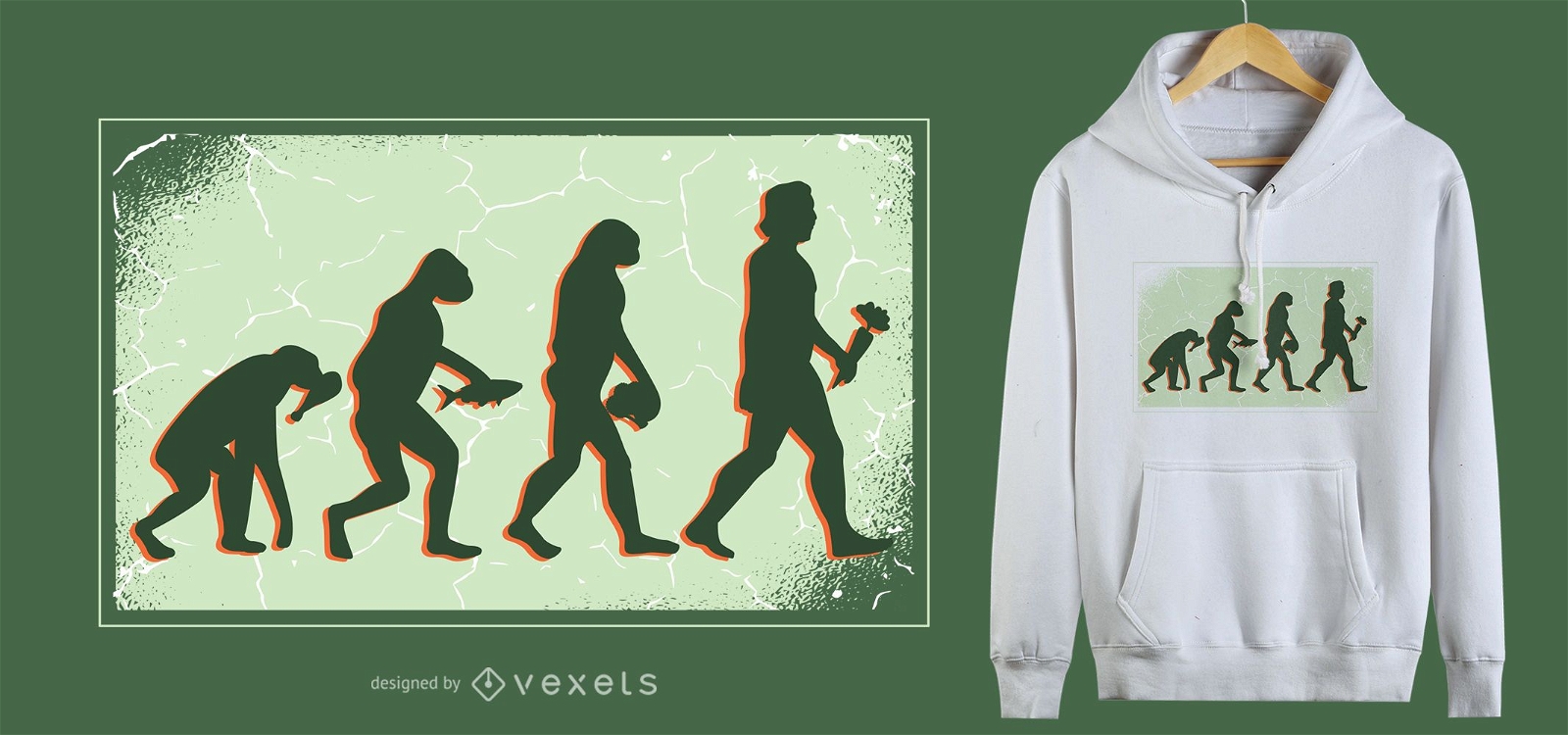 Vegane Evolution T-Shirt Design