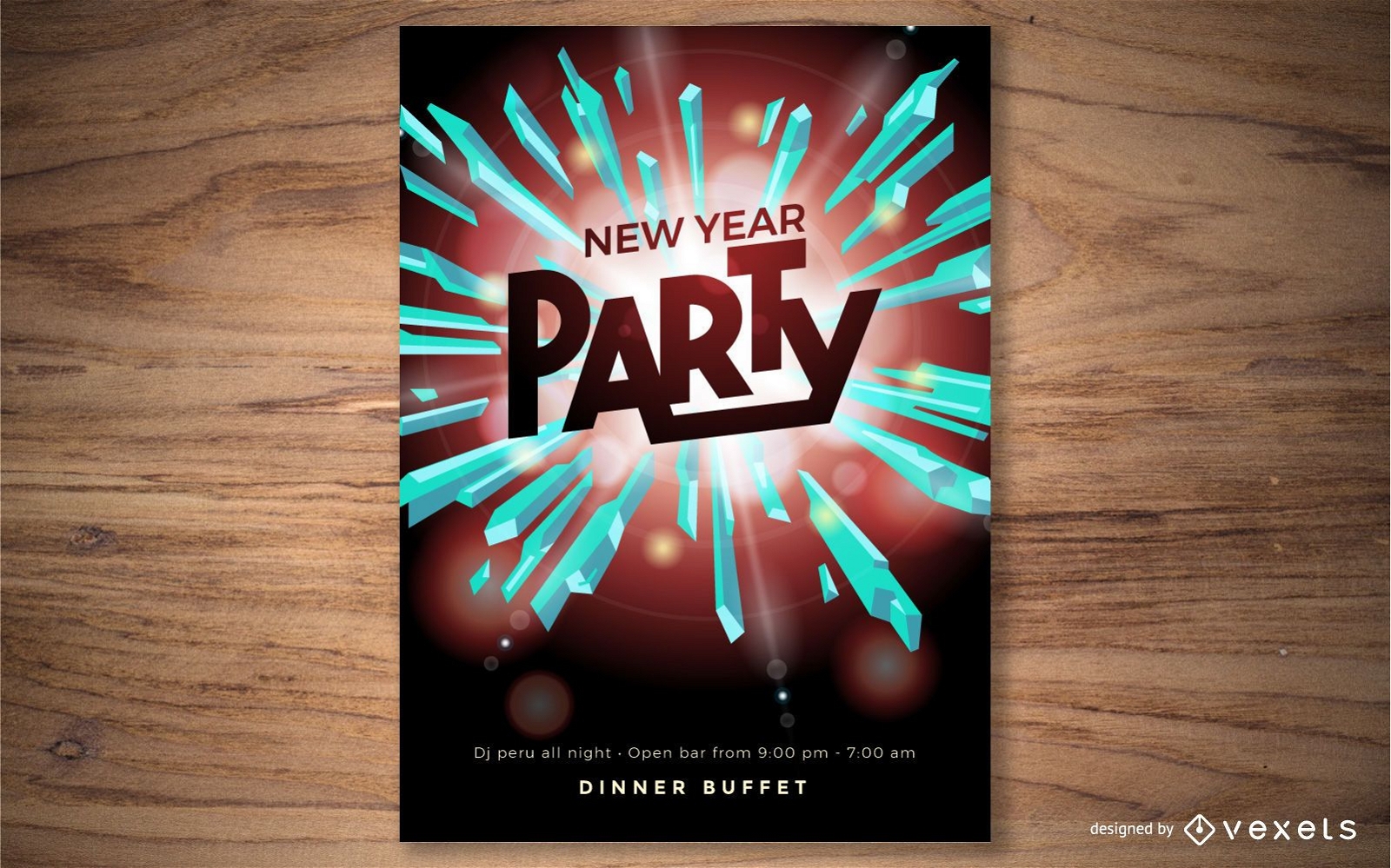 Design de Cartaz de Festa de Ano Novo