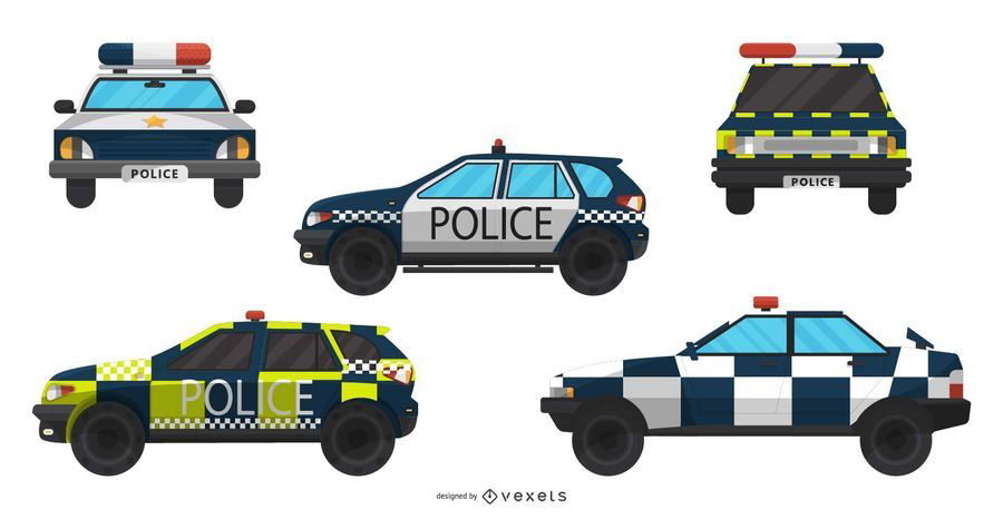 Colección De Ilustración De Coches De Policía Descargar Vector 2883