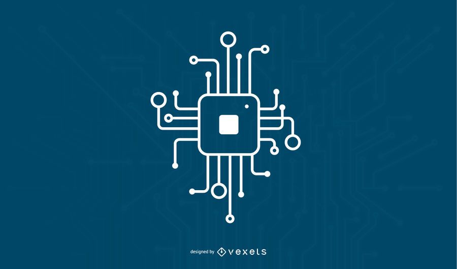 Digital chip icon design Digital chip icon design