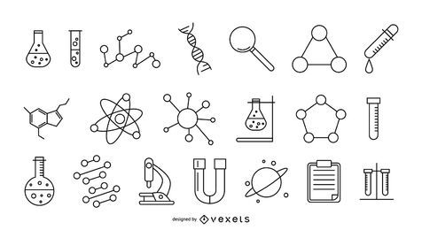 Wissenschaft Icons Set Wissenschaft Icons Set