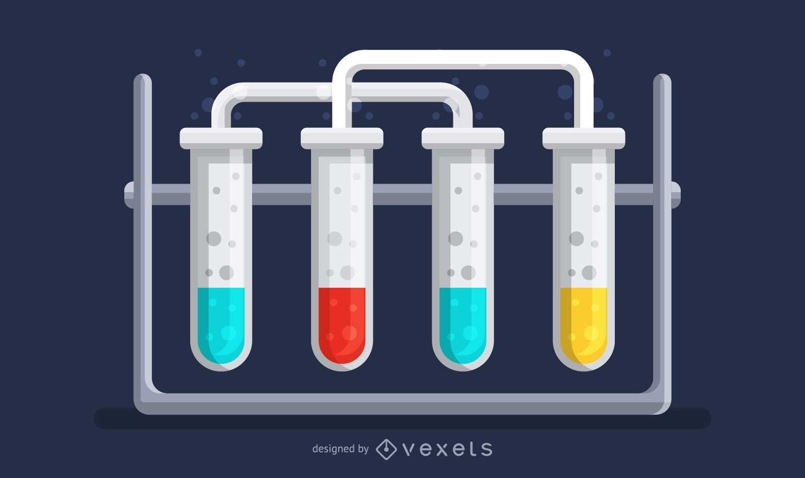 Ilustración de tubos de ensayo científicos
