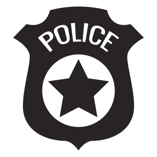 Badge police silhouette PNG Design