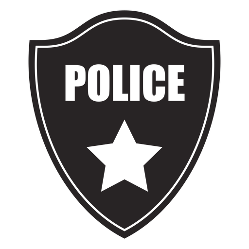 Badge police star silhouette